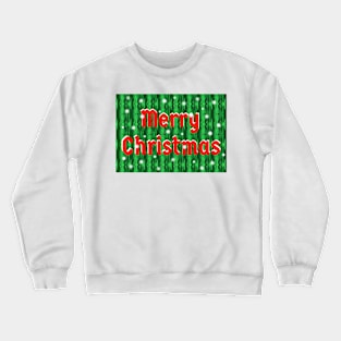 Merry Christmas with Falling Snow and Red and White Letters Crewneck Sweatshirt